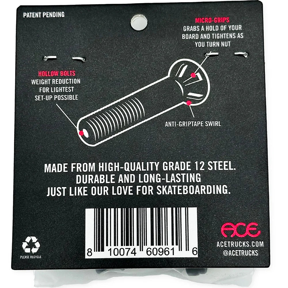 Ace Trucks AF1 Hollow Skateboard Bolts - 1 1/4'' Allen