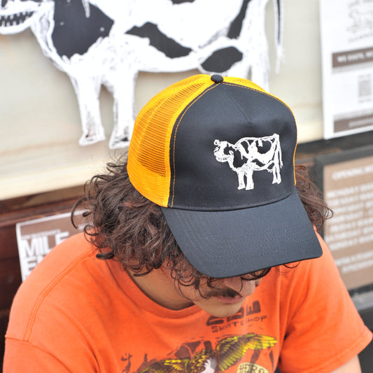 Cow Trucker (Navy/Orange)