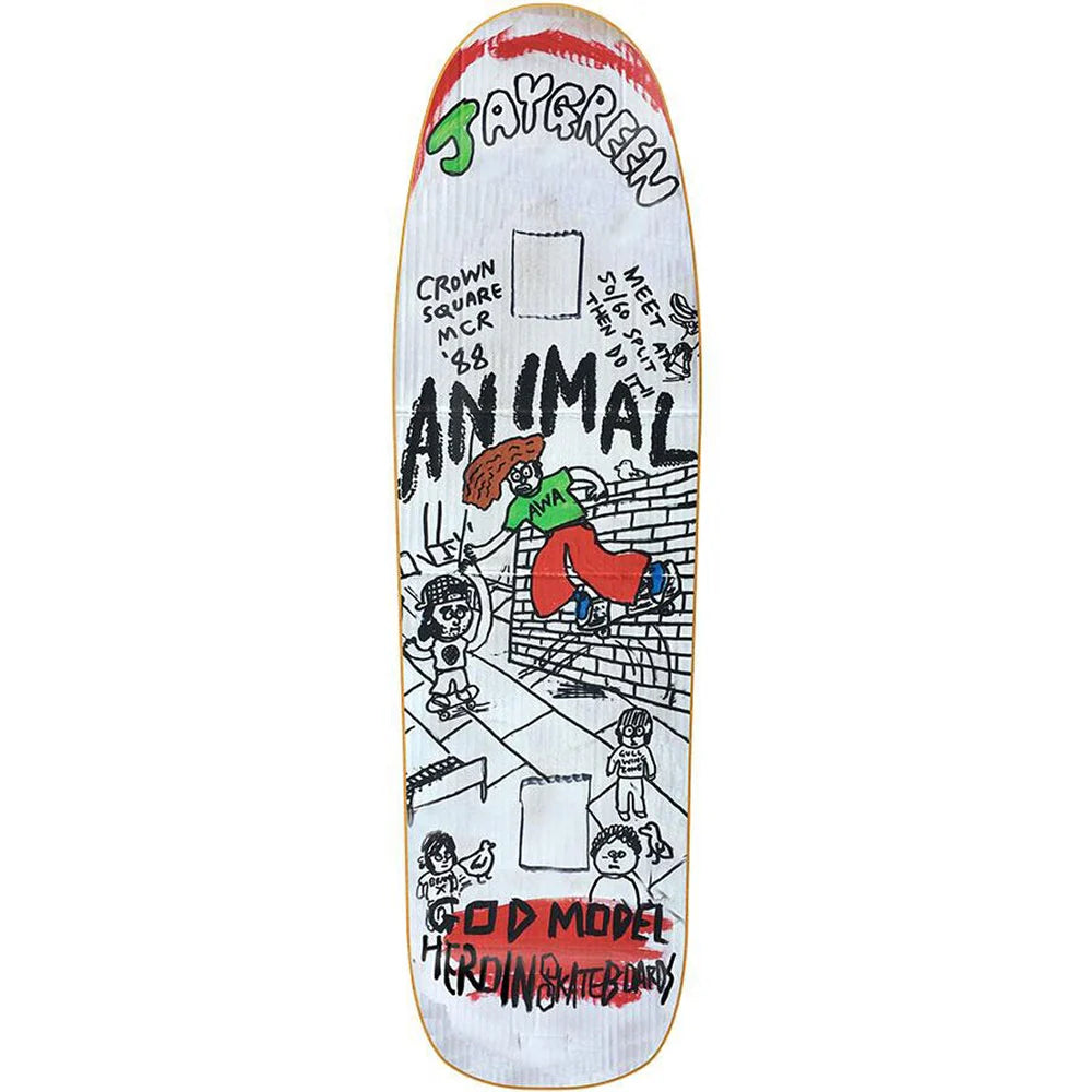 Heroin Skateboards JAY GREEN MANCHESTER 1988 8.88”