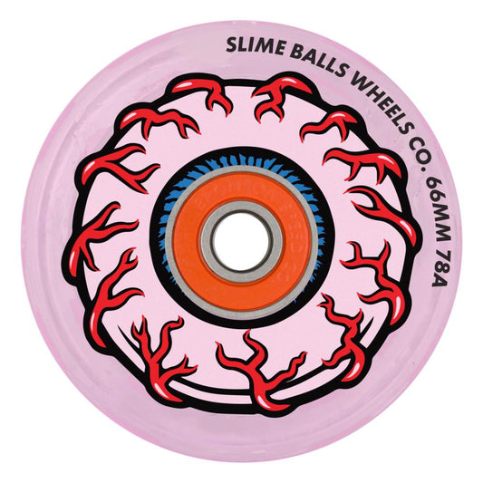Slime Balls Wheels Pink Eyes Light Ups OG Slime 66MM (Pink)