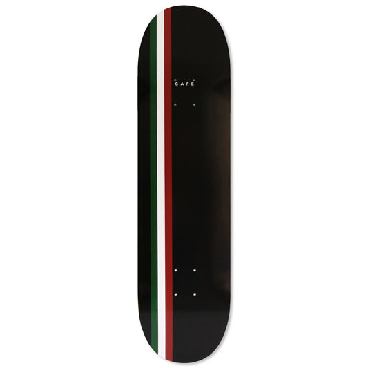 Skate Cafe Stripe Deck 8.6" (Black/Burgundy/White/Forest)