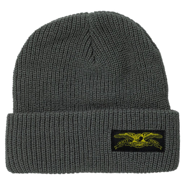 Antihero Stock Eagle Label Beanie (Charcoal/Yellow)